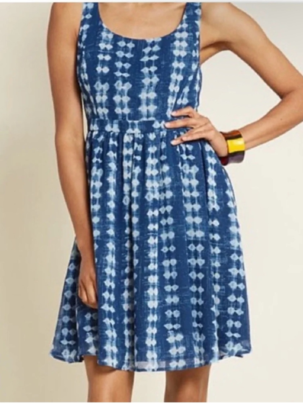 ModCloth Pleasant Temperament Cotton A-Line Dress in Shibori Size 2X
